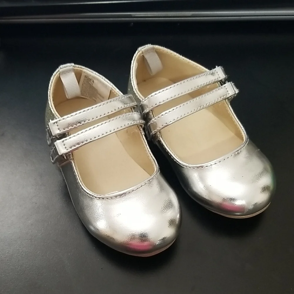 Gymboree Silver Dress Shoes with Double Straps little girl size 6